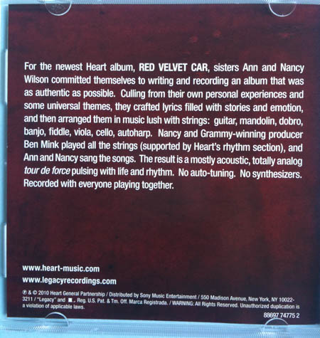 Back of CD single cover art