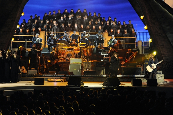 Ann, Nancy and the Choir.