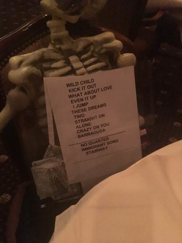 Setlist for October 22nd 2016