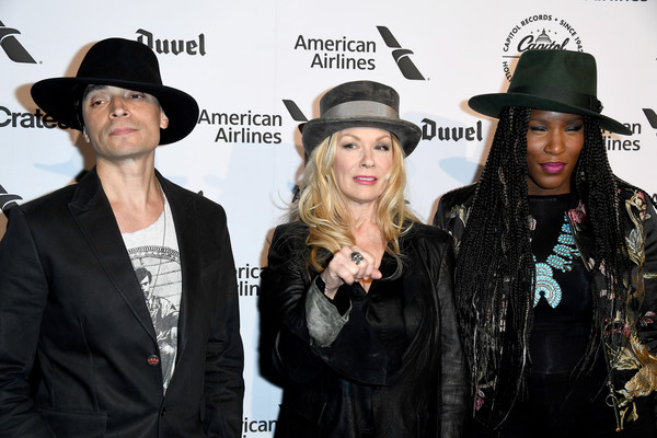 (L-R) Recording artist Ryan Waters, recording artist Nancy Wilson of music group Heart, and recording artist Liv Warfield attend Capitol Records 75th Anniversary Gala at Capitol Records Tower on November 15, 2016 in Los Angeles, California.