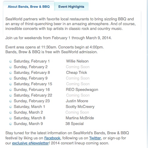 The list of artists at December 3rd